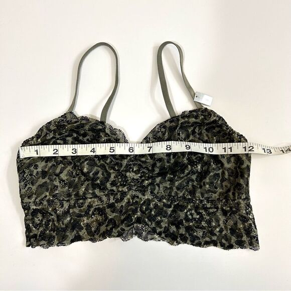 PINK Victorias Secret Small Green Camo Unlined Lace Bralette - Picture 3 of 7